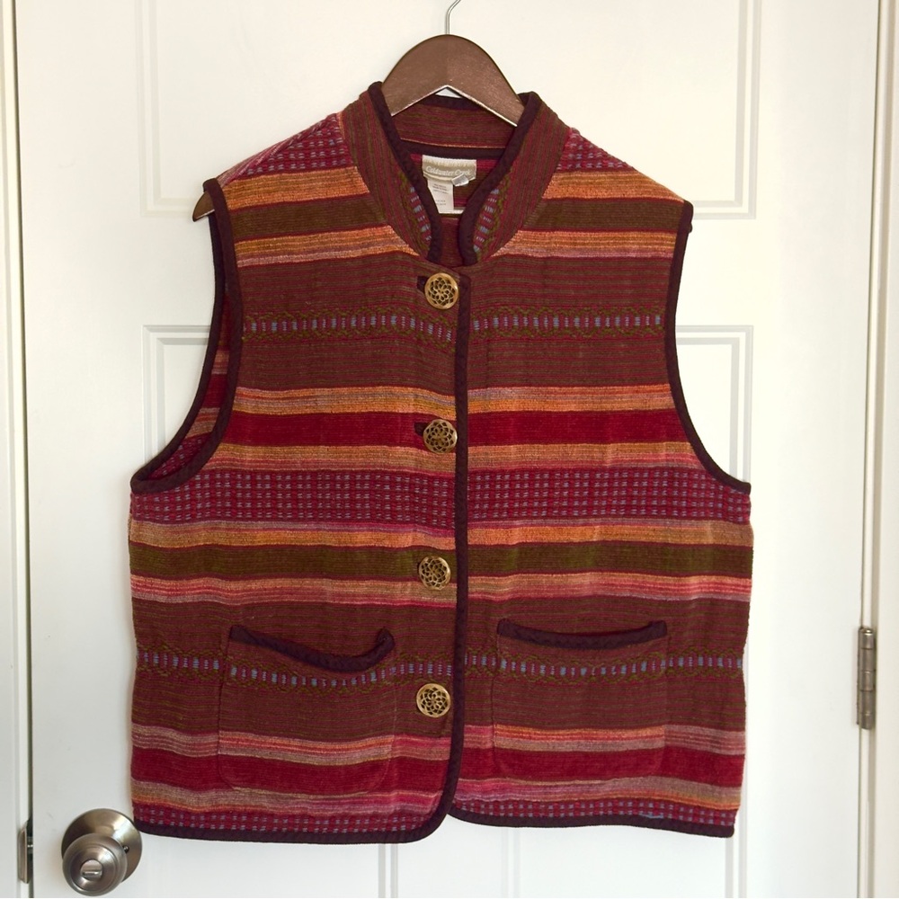 Earthy Folk Textured 100% Thick Cotton Vintage Vest